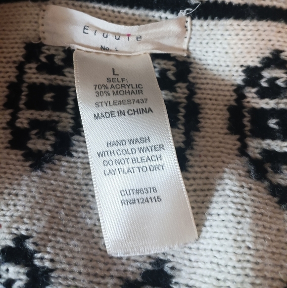 🤠Elodie Mohair/Acrylic Shawl/Cape/Sweater Size Large - Picture 3 of 4